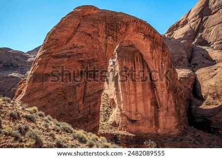 Closeup Side View of Rainbow Bridge, Rainbow Bridge National Monument, Lake Powell, Utah