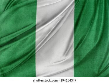 Closeup of silky Nigerian flag