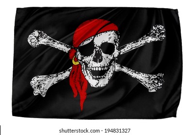 Closeup of silky Pirate flag