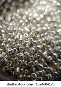 closeup with silver beads