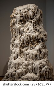 Close-up of a simulated stalactite sculpture