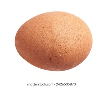 Close-up of a single brown chicken egg isolated on a white background - Powered by Shutterstock