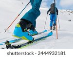 Close-Up of Ski Gear Ready for a Challenging Ascent