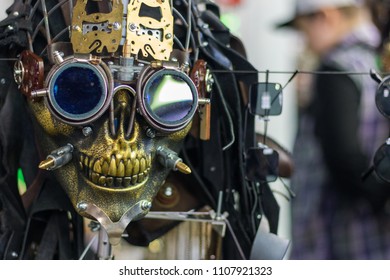 Close-up Of Skull In Steampunk Googles