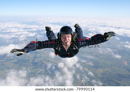 Close-up of Skydiver in freefall