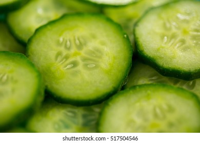 Close-up of slice cucumber