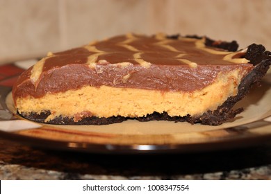 Closeup Of Slice Of Peanut Butter Pie