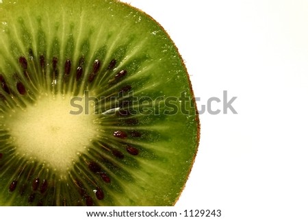 Close-up of a sliced kiwi