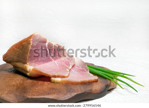Download Closeup Sliced Smoked Bacon On Tray Stock Photo Edit Now 279956546 Yellowimages Mockups