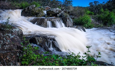 Closeup Slow Motion Water Cascade Near Orange In  Central West N.S.W.