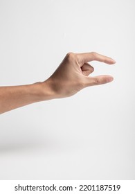 Closeup Of Small Hand Gesture Isolated On White Background