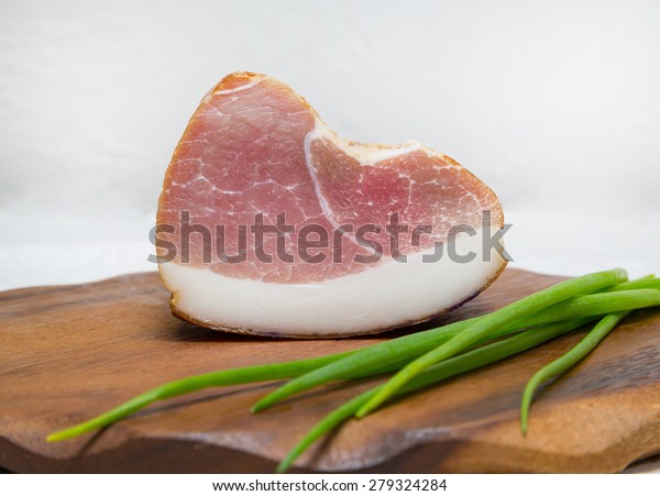 Download Closeup Smoked Bacon On Tray Green Stock Photo Edit Now 279324284 Yellowimages Mockups