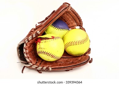 Closeup Softball Glove Ball Stock Photo 339394364 | Shutterstock