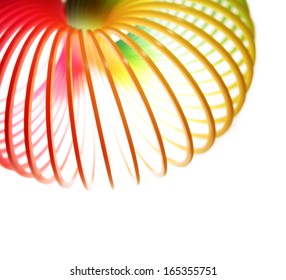 Closeup of spring on white 