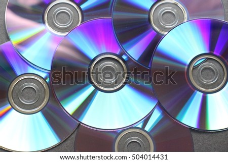 Closeup of a stack compact discs