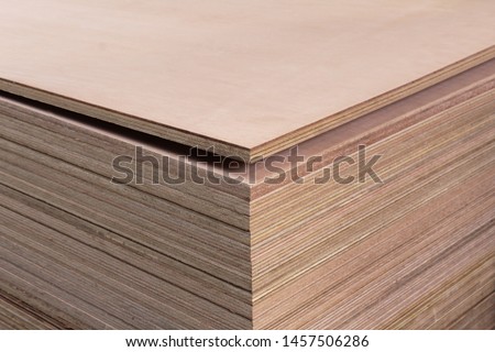 closeup stacked wooden boards for furniture