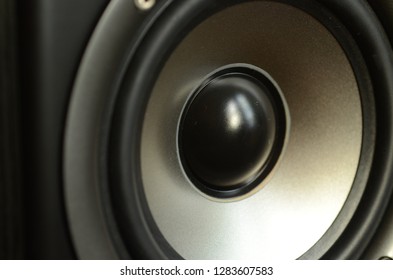 A Closeup Of A Stereo Speaker 