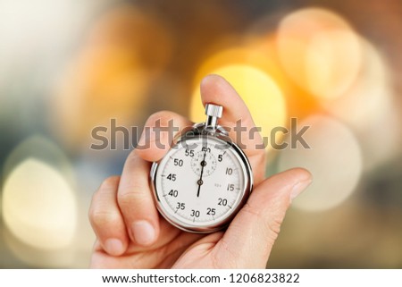 Close-up Stopwatch in Human Hand, Timer