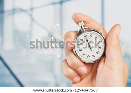 Close-up Stopwatch in Human Hand, Timer