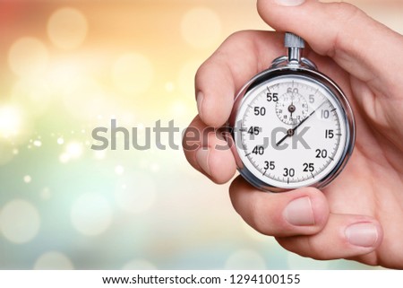 Close-up Stopwatch in Human Hand, Timer