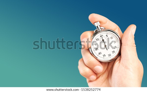 Closeup Stopwatch Human Hand Timer Stock Photo (Edit Now) 1538252774