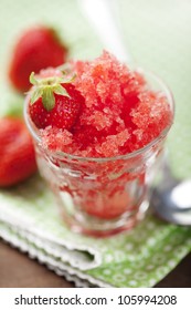 Closeup Of Strawberry Granita