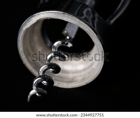 Close-up studio shot of a corkscrew