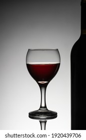 close-up studio shot glass wine glass silhouette alcohol bottle 