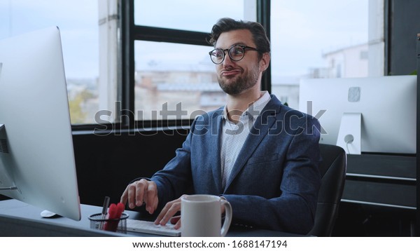 Closeup Stupid Office Manager Typing On Stock Photo (Edit Now) 1688147194