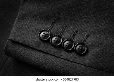 Closeup of suit buttons for business or formal wear