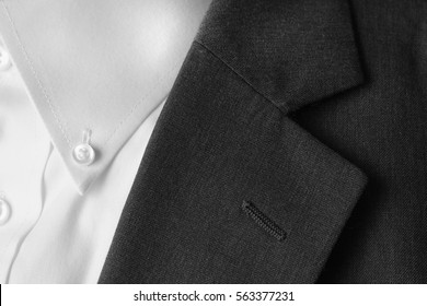 Closeup Of Suit Buttons And Lapel For Business Or Formal Wear