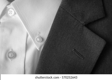 Closeup Of Suit Buttons And Lapel For Business Or Formal Wear