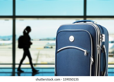 Closeup Of Suitcase At The Airport