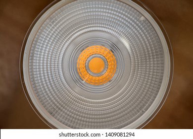 Closeup of the surface of an LED floodlight