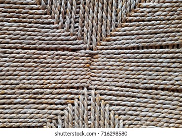 Closeup  surface of straw braids pattern background.