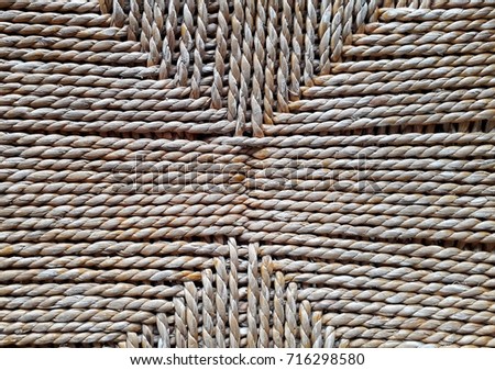 Closeup  surface of straw braids pattern background.