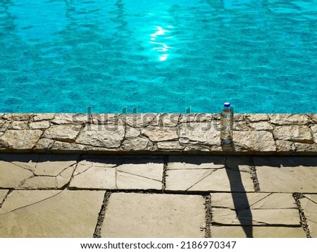 Similar – #A0# Lunch break with laptop by the pool