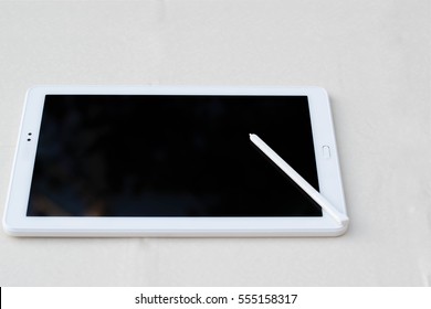 Closeup  tablet  concept with light.