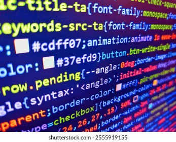 Closeup tablet screen technology background. Virus in program code. Stock market graph and ticker with blue screen for stock exchange analysis. Closeup photo. Binary code. Developer work. - Powered by Shutterstock - Get 15% off with code: PIKWIZARD15