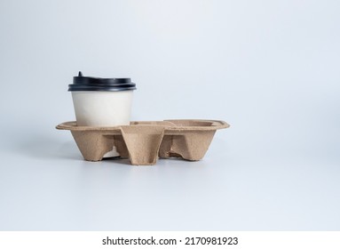 Close-up Takeaway White Paper Coffee Cup With Black Lid Hot Black Coffee(americano), No Sugar Milk, Ready To Drink, Refreshing. Aroma Awake Fresh To Work Placed Isolated On White Background