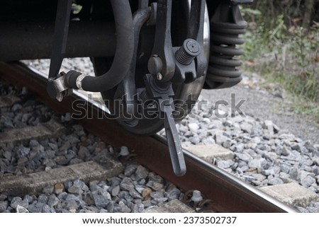 A closeup of a tank wagons train details on the railway track