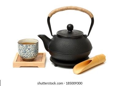 Closeup Of Tea Set On White Background 