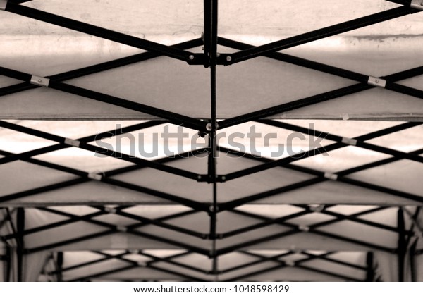 Closeup Temporary Black Steel Truss Frame Stock Photo (Edit Now) 1048598429