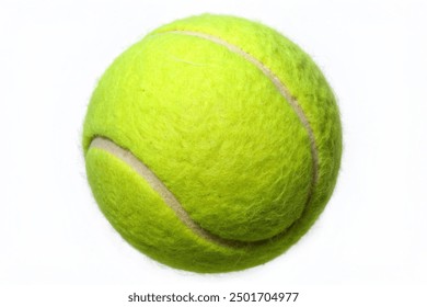 Closeup of a tennis balls without shadow, isolated on white