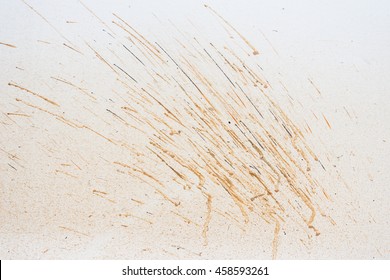 Close-up Texture Background Splashes Of Mud On A White Car