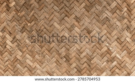 Close-up texture background of various natural woven bamboo, rattan, wicker, and straw mats