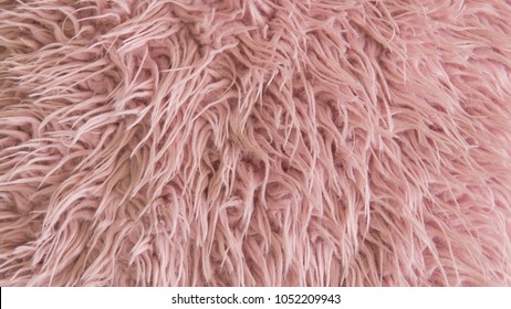 Close-up Texture Faux Pink Fur. Artificial Fur