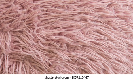 Close-up Texture Faux Pink Fur. Artificial Fur