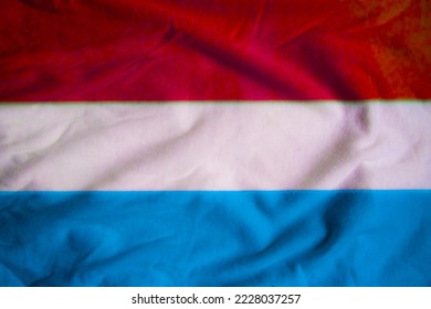 Close-up texture of the Luxembourg flag - Shutterstock ID 2228037257