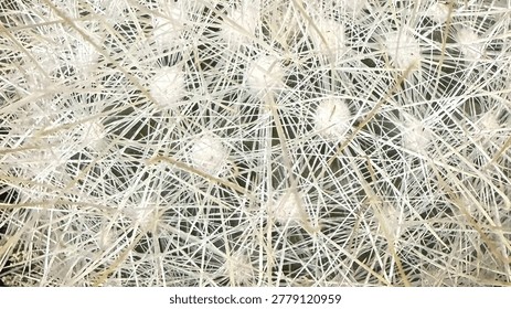 Close-up texture of a pale cactus surface with fine white spines forming a soft radial pattern